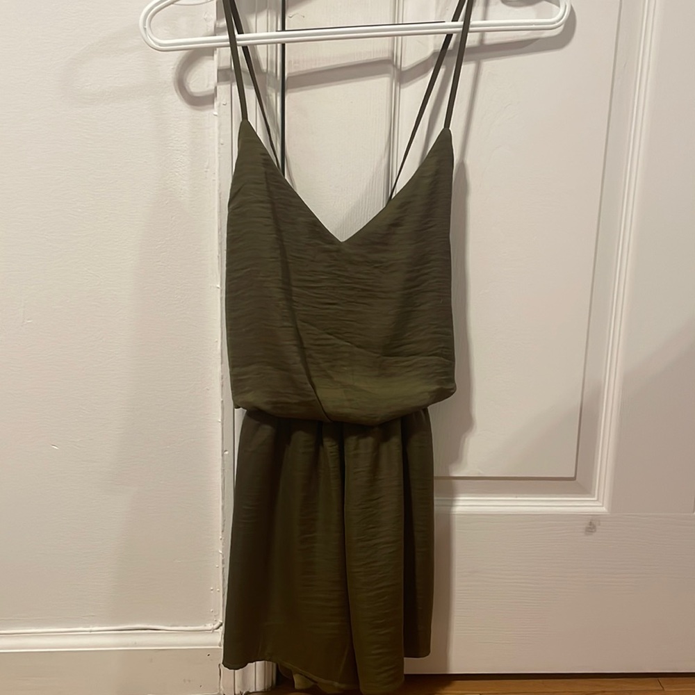 Silk backless romper